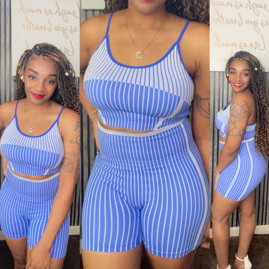 Blue Stripe Set - BeauTise’ Boutique