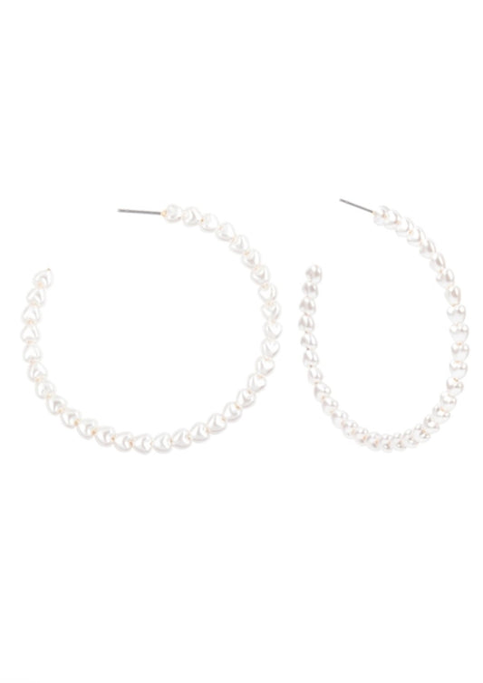 Pearl Hoop Earrings - BeauTise’ Boutique