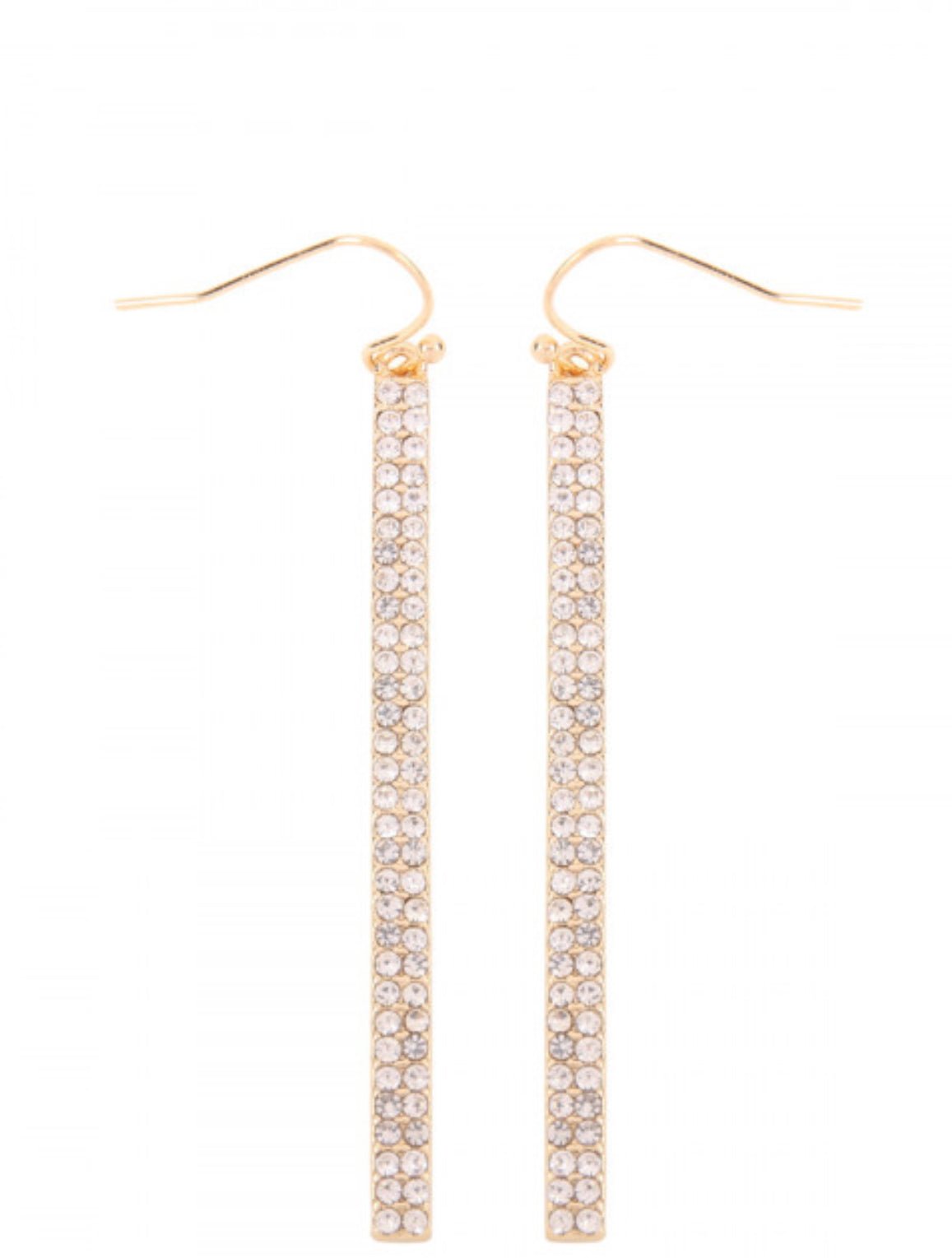 Rhinestone Bar Drop Earrings - BeauTise’ Boutique